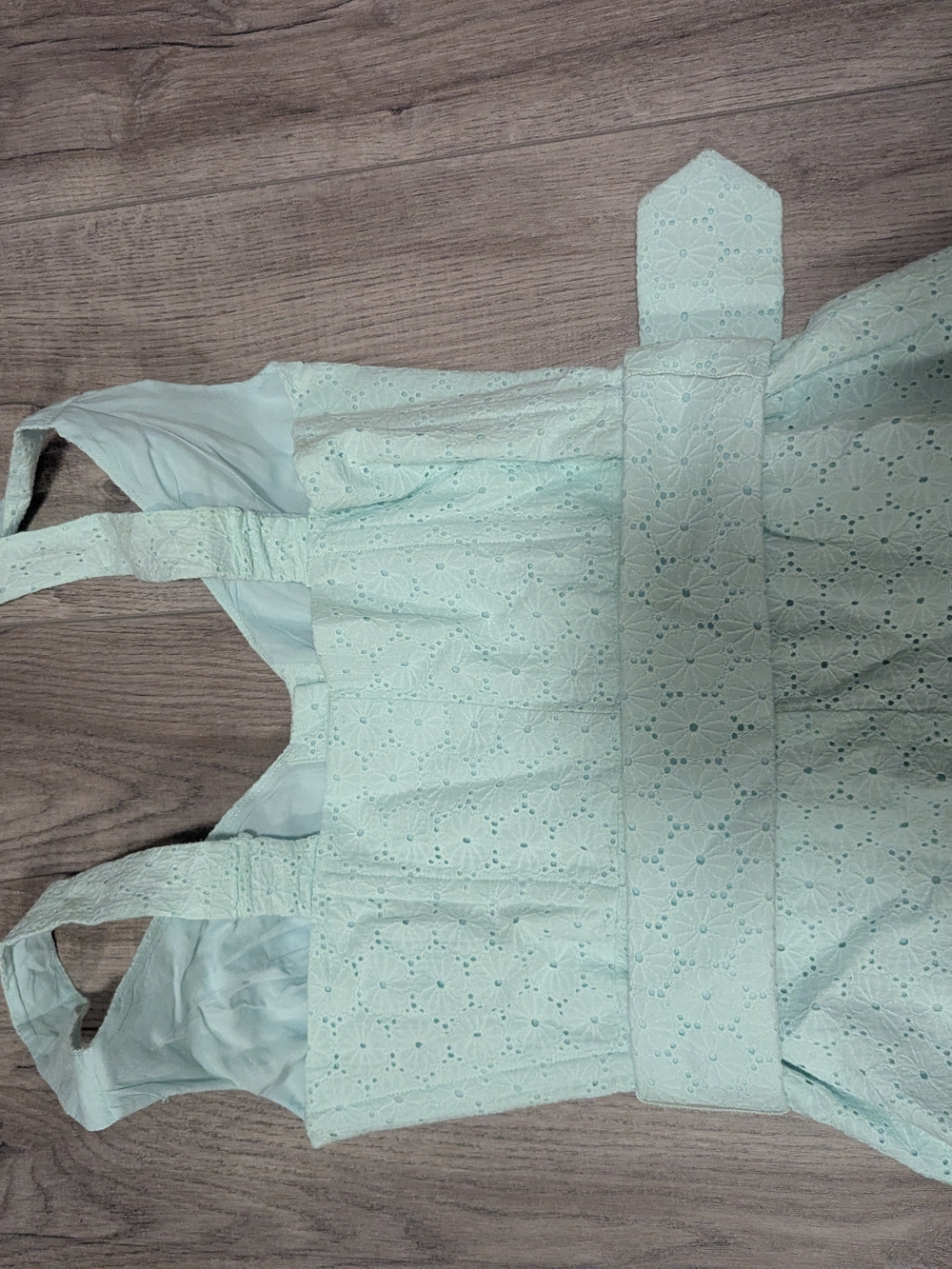Marciano Mint green eyelet peplum top with belt - Picture 4 of 8